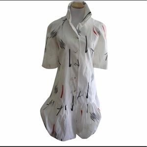 White bubble hem dress